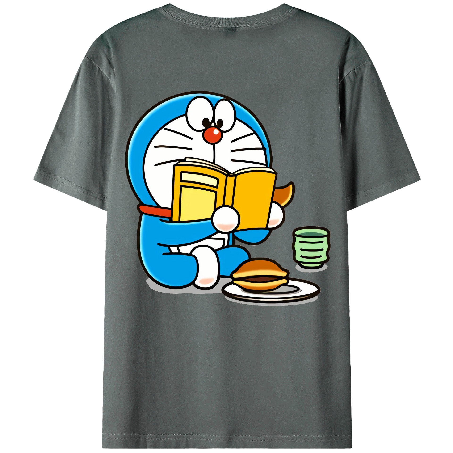 （画像用） ドラえもん Doraemon 綿100％ メンズ半袖Tシャツ（バックプリント） 通気性